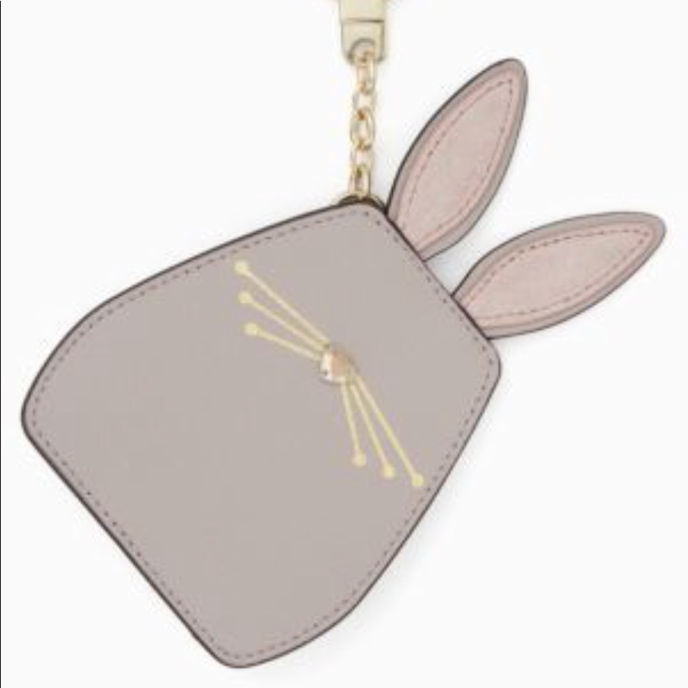 ๐Kate Spade Leather Bunny Appliquรฉ Keychain/Charm - Picture 3 of 7